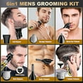 thumbnail image 6 of Beard Trimmer for Men, IPX6 Waterproof Electric Shaver Razor&Cordless Hair Clipper Grooming Kit Hair Trimmer for Nose, Body, Face and Mustache, Gifts for Men, 6 of 6