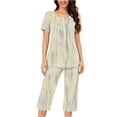 thumbnail image 4 of Tnhcen Short Sleeve Capri Pants with Pockets Fashionable 2-Piece Women's Print Summer Pajama Set S-3XL, 4 of 6
