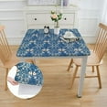 thumbnail image 2 of BANET  Deluxe Elastic Edged Flannel Backed Vinyl Fitted Table Cover white, 2 of 7
