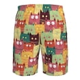 thumbnail image 6 of Wukai Cute Cartoon Cat Print Beach Trunks with Compression Liner Swimsuit Quick Dry Beach Sports Shorts with Pocket-Medium, 6 of 8