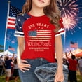 thumbnail image 2 of Glisme 250Th Anniversary Kids Boys Girls Tees USA Letter American Flag Print Short Sleeve Crew Neck T Shirt Summer Independence Day Quick Dry Toddler Boys Shirt Size 12-13 Years Red, 2 of 4