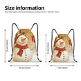 thumbnail image 4 of Drawstring Backpack - Christmas Snowman Gift Splash Proof Small Drawstring Gym Bag for Women Men, Cinch Sports String Bag Backpack for Travel Swimming Beach, 4 of 8