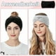 thumbnail image 5 of Pack de 2 diademas de invierno para mujer, diademas de punto para mujer, cintas para el pelo de punto, diademas elásticas, calentadores de orejas anchas y gruesas, diademas, diadema para mujer (negro, 5 of 7