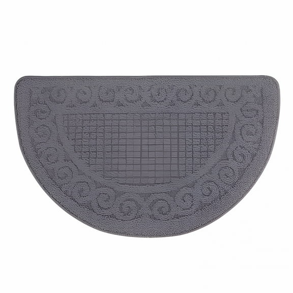 DERONA Kitchen Rugs, Half Round Non-Slip Kitchen Bathroom Toilet Doormat, Kitchen Mats, Half Moon Round Kitchen Rugs Carpet, Anti Skid Absorbent Floor Rug Mat for Kitchen Doorway Floors Accessories