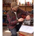 thumbnail image 5 of Xidunhg Men's Long Sleeve Sherpa Lined Shirt Jacket Flannel Plaid Fleece Coats, 5 of 13