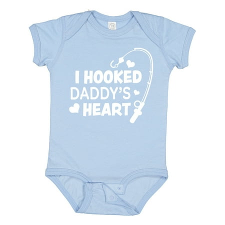 

Inktastic I Hooked Daddy s Heart with Fishing Rod Gift Baby Boy or Baby Girl Bodysuit