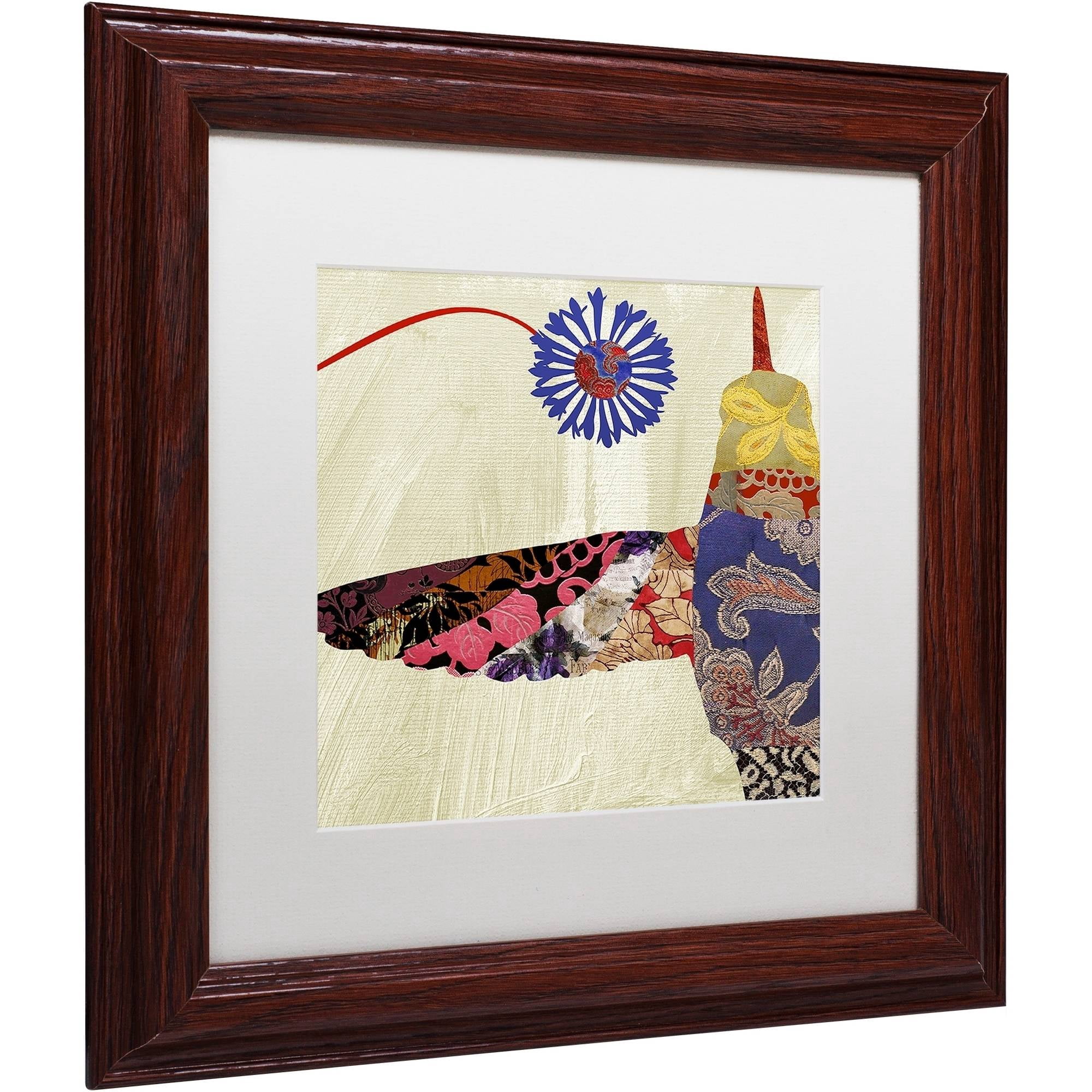 Trademark Fine Art "Hummingbird Brocade I" Canvas Art by Color Bakery White Matte, Wood Frame