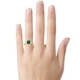 thumbnail image 2 of FJC Finejewelers 6x6mm Cushion-Cut Created Emerald and White Topaz Ring, 2 of 7
