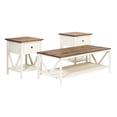thumbnail image 6 of Walker Edison Modern Farmhouse Distressed White Accent Table Set, 6 of 9