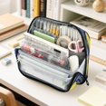 thumbnail image 6 of Standing Pencil Case with Base Large Capacity Stationery Pouch Pen Bag with Zipper for Women Men Lemon Pattern, 6 of 7