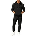 thumbnail image 2 of Men's Fall/Winter Hooded Sports Set, for Casual Training and Cold Weather Activities,Black,L, 2 of 9