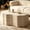 Beige, variant on Shaiailed 46.8" Faux Travertine Rectangle Coffee Table with Drawers,Modern Fluted Coffee Table,Simple Unique Coffee Table,Rectangle Center Table,Modern Coffee Table for Living Room