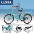 thumbnail image 5 of MOPHOTO 20"/24"/26" Tricycle for Adults Seniors with Big Basket, 7 Speed Low-Step Through Frame 3 Wheel Bikes Suitable for Women, Men for Cycling, Shopping, Exercise, Support up to 350 LBS, 5 of 10