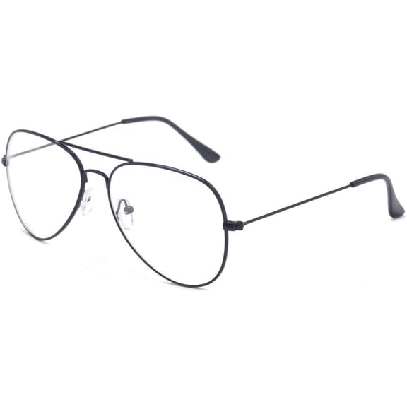 Classic Aviator Non Prescription Metal Frame Clear Lens Glasses for Women Men