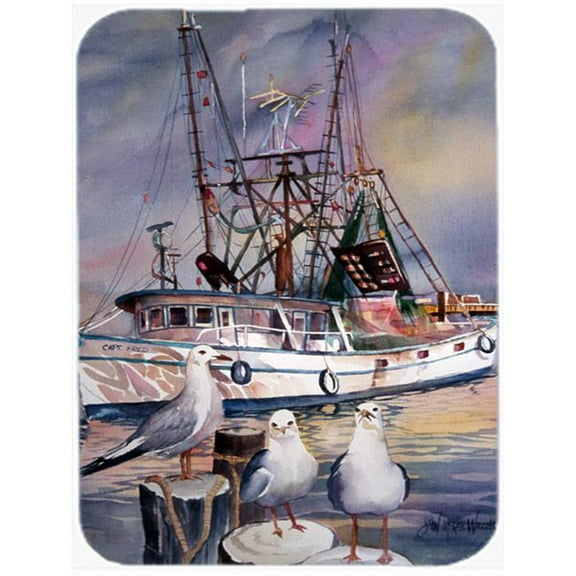 Sea Gulls And Shrimp Boats Mouse Pad, Hot Pad & Trivet