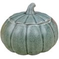 thumbnail image 4 of Caja de té de cerámica china Cajas en forma de calabaza de té Tumba de tetera; Tarro de almacenamiento de alimentos de regalo de té Caddy (verde). Afortunado Sencillez, 4 of 5