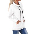 thumbnail image 4 of Worallymy - Sudadera de punto con cuello alto y manga larga a rayas para mujer con cordón Worallymy JD735906133, 4 of 5