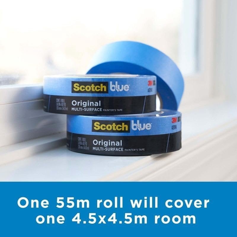Scotch Painter's Tape Blue 2090 - Safe-Release, 27 lbs Strength - 6 Rolls, 1.5 in x 60 yds