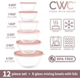 thumbnail image 3 of COOK WITH COLOR Glass Mixing Bowls with Lids for Baking and Meal Prep, 12-Piece, Pink, 3 of 7