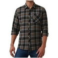 thumbnail image 2 of 2 Pack Mens Button-Down Shirts Big & Tall M-5X Plus Size Long Sleeve Tshirts Shirt with Pocket and Collared Casual Plaid Printed Office Work Shackets Tops, 2 of 8