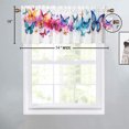 thumbnail image 4 of Watercolor Butterfly Valance Rod Pocket Window Curtain for Kitchen Colorful Floral Flowers Window Treatment Valance Curtains for Bathroom 54 by 18 in, 1 Panel, 4 of 6