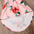 thumbnail image 4 of Douhoow 2-6Y Toddler Baby Girls Pink Flower Dress Summer Irregular Backless Dress Sundress, 4 of 9
