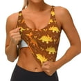 thumbnail image 3 of Picia Dinosaurs and Leaves Sports Bra for Women,Padded Strappy Sports Bras Medium Support Yoga Bra with Removable Cups,Running Yoga Bra-Small, 3 of 9