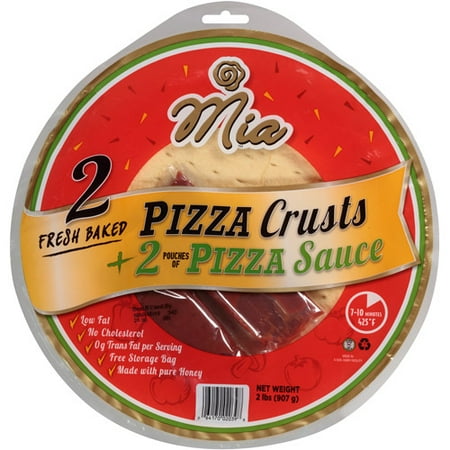 MIA 2pk Original Pizza Crusts with 2 Pouches of Pizza Sauce Kit, 2 lbs