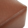 thumbnail image 7 of 30" Faux Leather Ottoman Footstool, Square Pouf Footrest, Large Seat Ottoman, Modern Side Table for Living Room Bedroom Home Decor, Light Brown, 7 of 7