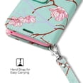 thumbnail image 5 of GSA Japanese Blossom Folio Flip Wallet Case For Samsung Galaxy S8 - Teal/Pink, 5 of 5