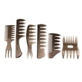 thumbnail image 2 of Neinkie 6Pcs/Set Men Comb Professional Lightweight Wear Resistant Comfortable Grip Ergonomic Design Haircut Tool Universal Double Sided Hair Comb Kit for Male, 2 of 9