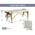 thumbnail image 3 of CL.HPAHKL Message Table Massage Bed Portable, 2 Foldig Lightweight Lash Bed Esthetician Bed, Tattoo Bed Height Adjustable with Bolster and Carrying Case Wooden Leg Hold Up to 450lbs, Cream, 3 of 7