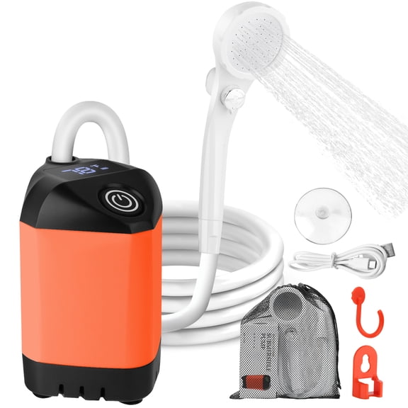 Portable Shower for Camping, 7800mAh Rechargeable Camping Shower with 3 Spray Modes, IPX7 Waterproof Portable Shower Pump for Outdoor, Hiking, Travel, Car, Pet-Long-Lasting Battery & Powerful Suction