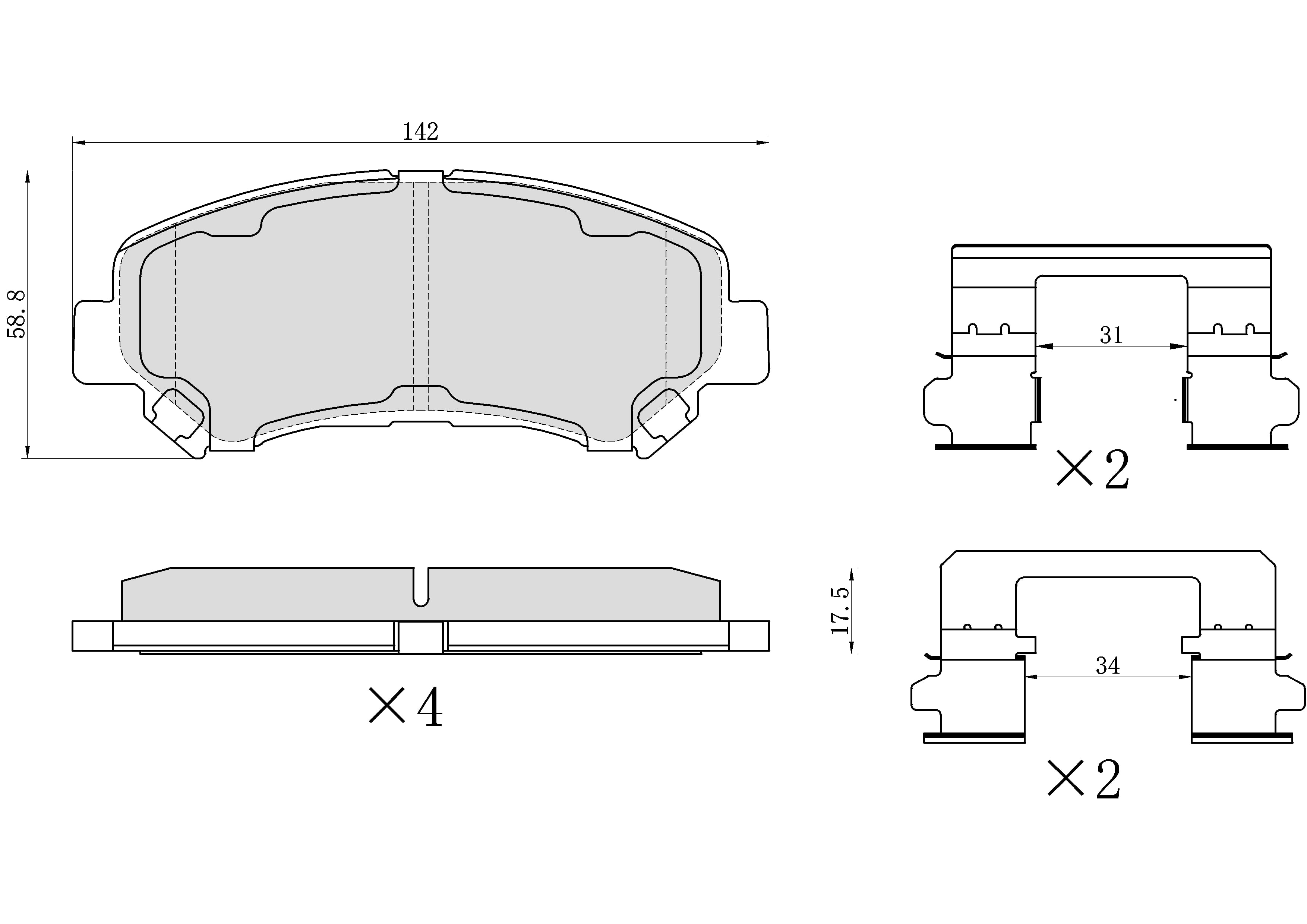 UltraHC 700 Brake Pad Set, Front HC7.1338.0.C, Nissan Rogue 2013-2008