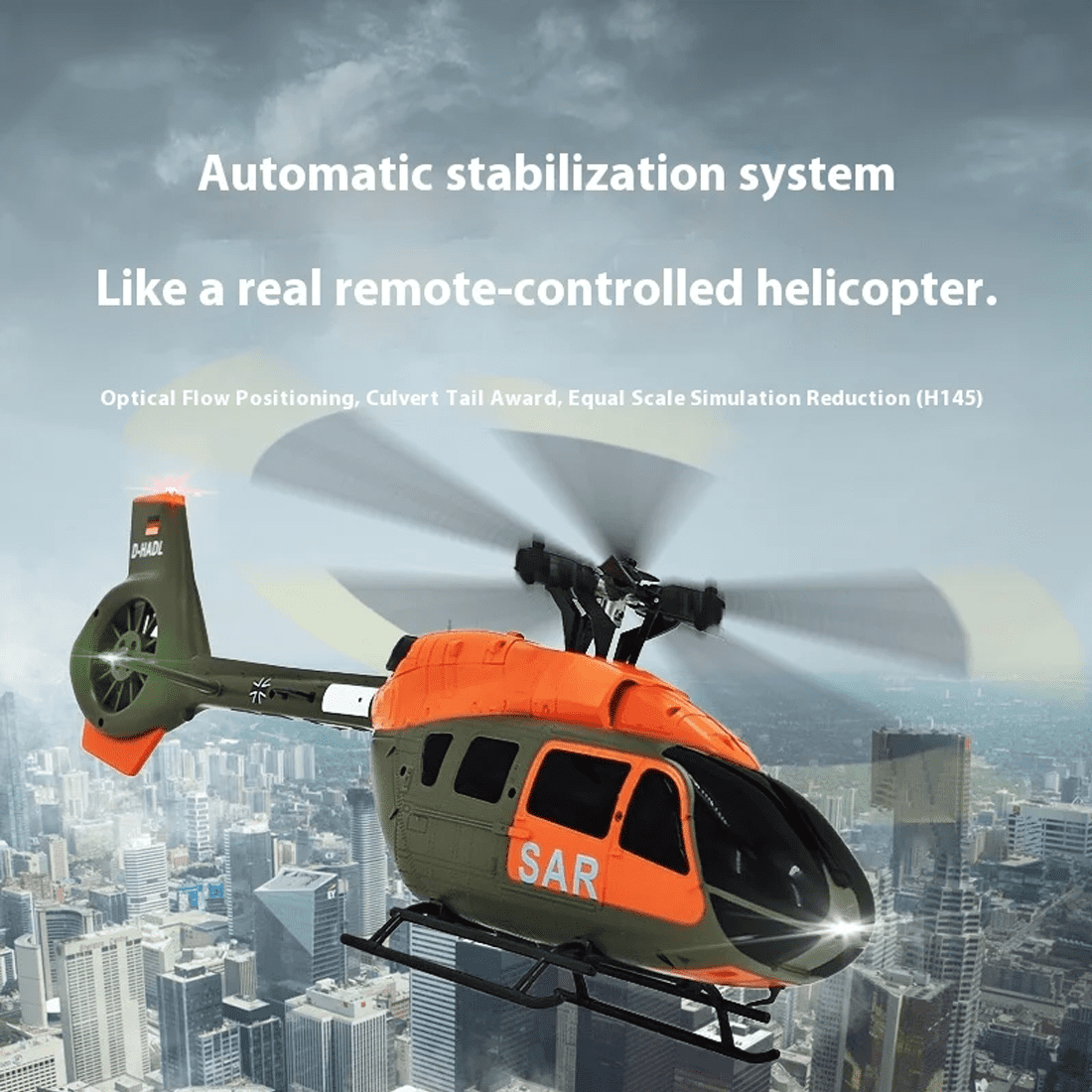 RC ERA C190 H145 1:30 RC Helicopter 2.4G 6CH Single-Rotor 6-Axis Gyro Dual Brushless Motors Flybarless RTF Aircraft Toy with Altitude Hold Optical Flow for Adults & Beginners