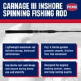thumbnail image 2 of Penn Carnage III Inshore Spinning Fishing Rod, 7 Feet, Load Rating 8 to 15 Lbs, Black, 2 of 9