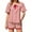 Red, variant on Short Sleeve Striped Print Women Casual 2 Pieces Tops and Shorts Set Outfit