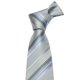thumbnail image 4 of Corbata Barry.Wang rayada gris plata de seda, juego 150x8.5 cm, 4 of 5