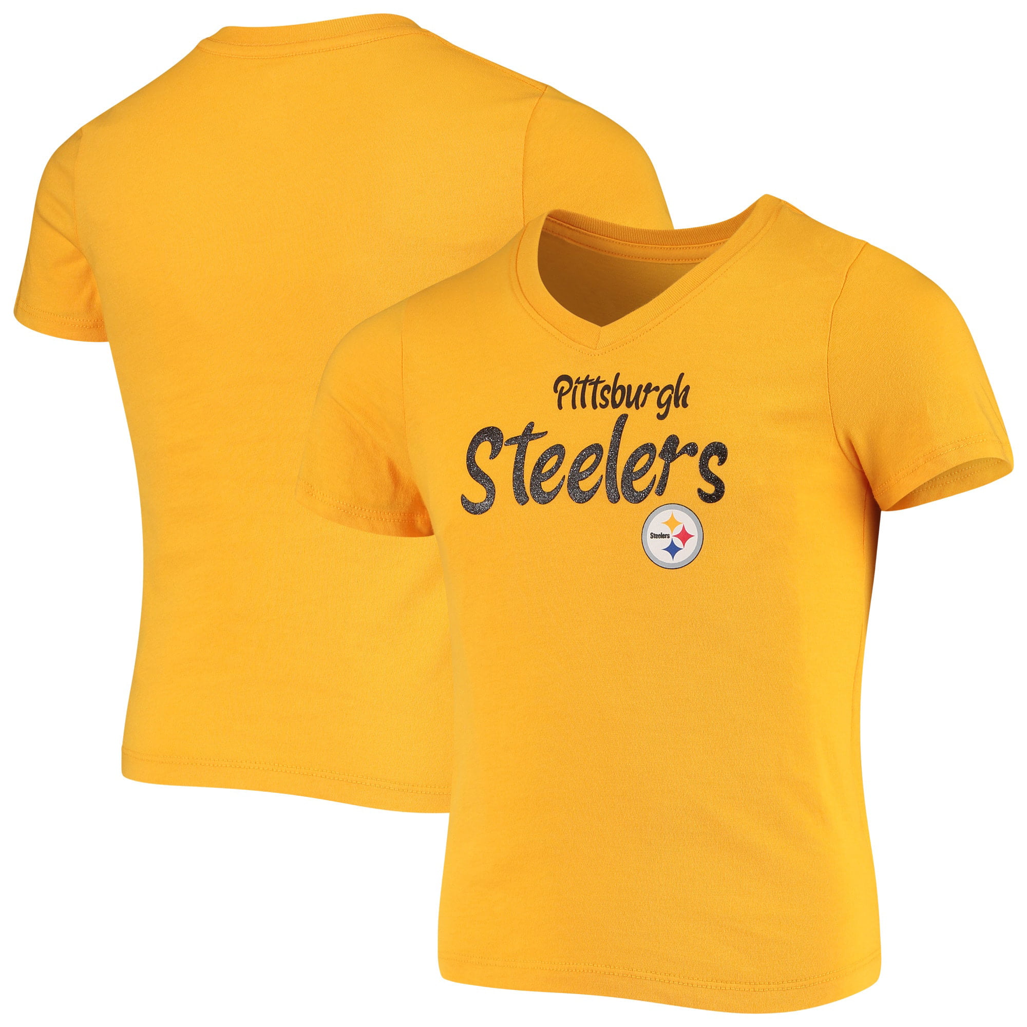 Outerstuff Pittsburgh Steelers Yellow Youth Team Apparel V-Neck Shirt