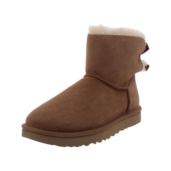 Ugg Women's Mini Bailey Bow Ii Chestnut Mid-Calf Sheepskin Boot - 10M