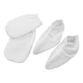thumbnail image 2 of 2 pares de guantes de cera de parafina Tratamiento de baño Guantes de tela de felpa para los pies de las manos Cubiertas aisladas para mitones para terapia de calor Spa (Blanco), 2 of 5
