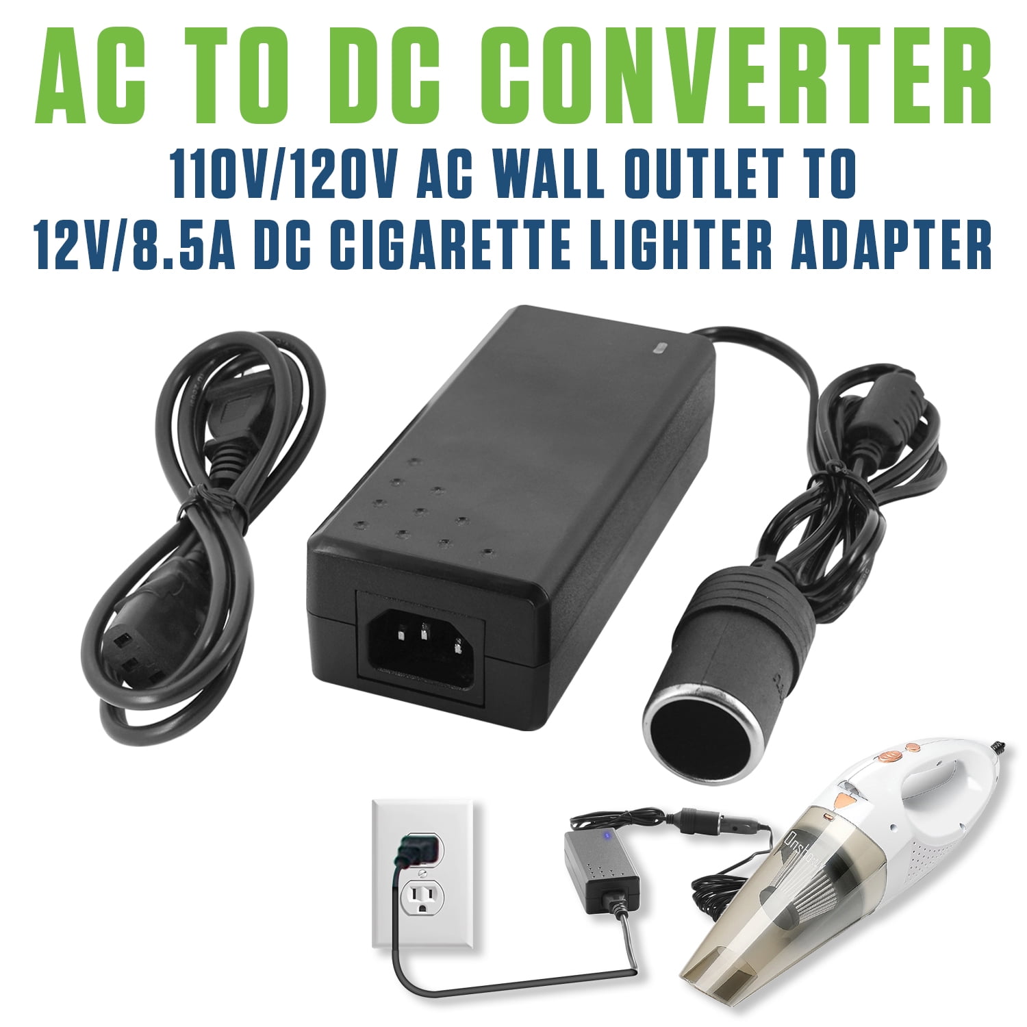 Poweradd Universal AC DC Adapter, 12V Charger for Home Use, Black
