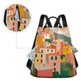 thumbnail image 5 of FORMRS Women's Travel Backpack Purse Anti-Theft Hidden Pockets Casual Shoulder Bag, Pink Cityscape Painting, 5 of 7