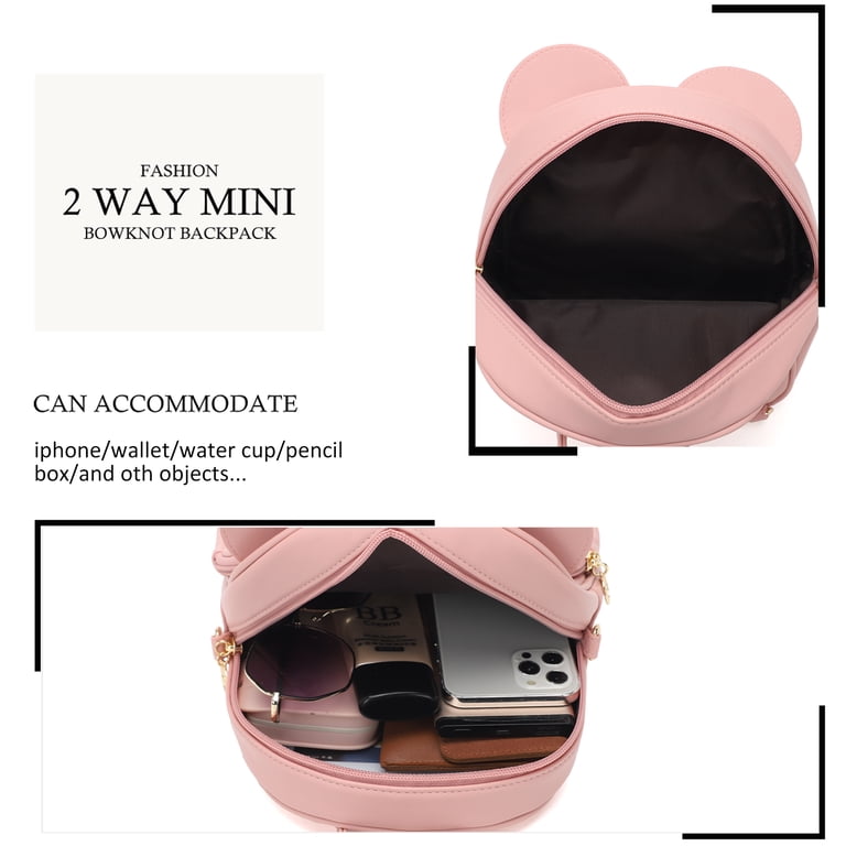 Bowknot Mini Backpack Cute Daypack Convertible Shoulder Bag Purse PU Leather Amazon.com: K.E.J. Cute Mini Backpack Bowknot Leather  main image 2