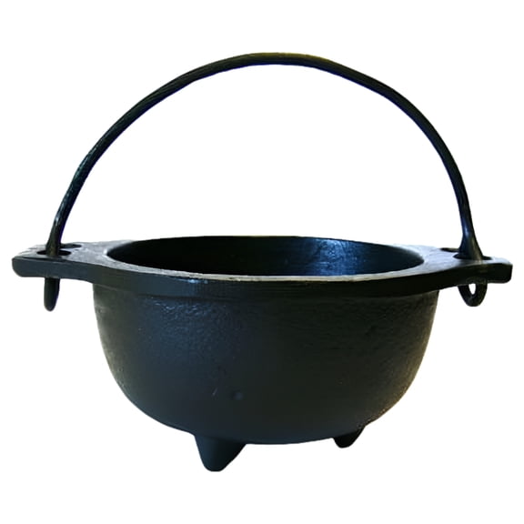 Cast Iron Cauldron w/ Handle 4" Diam Outer 2.5" Inner Diam