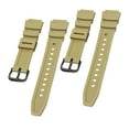 thumbnail image 3 of Rubber Wrist Stainless Steel Buckle 1.8cm Width Wrist Watchstrap Watch Yellow Black, 3 of 7