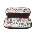 thumbnail image 5 of Lsque Alpaca Flower Printed Big Capacity PU Leather Pencil Case Large Pencil Pouch Stationery Pen Bag Pencil Holder for Teen, 5 of 6
