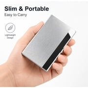 Slim Metal Business Card Holder, Pocket Name Card Case Wallet for Business Cards, ID and Credit Cards, TIKA