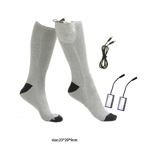 Calcetines calefactores eléctricos de invierno Medias térmicas (grises constantes con cargador) Likrtyny Para estrenar