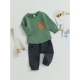 thumbnail image 3 of Toddler Boys 2PCS Pants Sets Long Sleeve Crewneck Tops and Drawstring Pants Sets, 3 of 8
